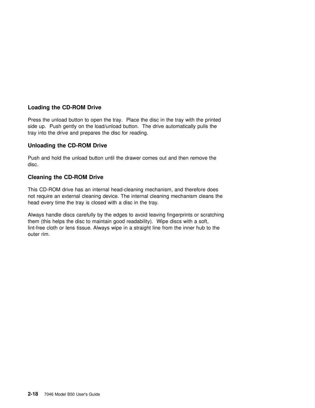 IBM B50 manual Loading the CD-ROM Drive 