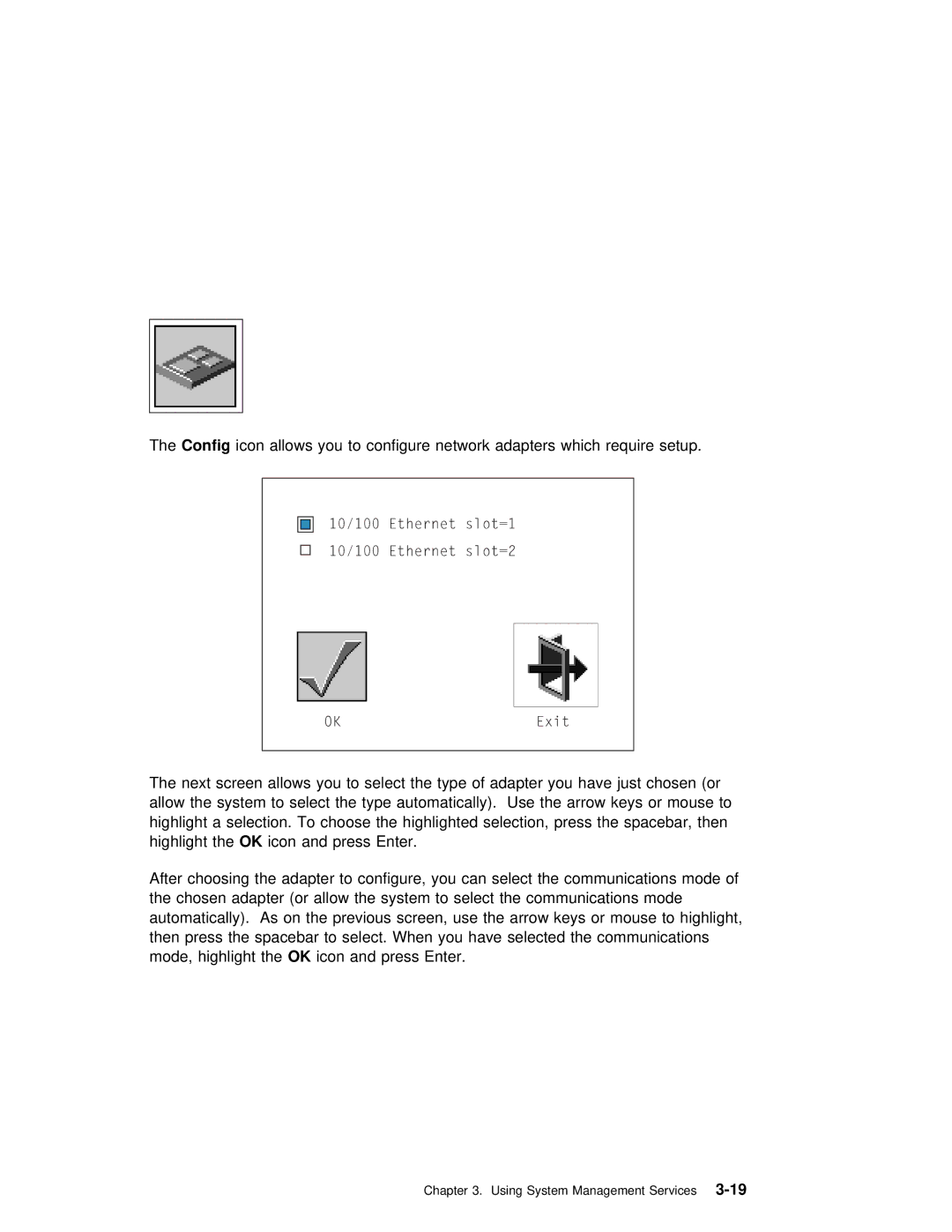 IBM B50 manual Using System Management Services3-19 