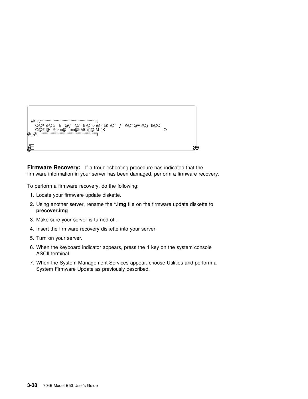 IBM B50 manual Firmware Recovery 