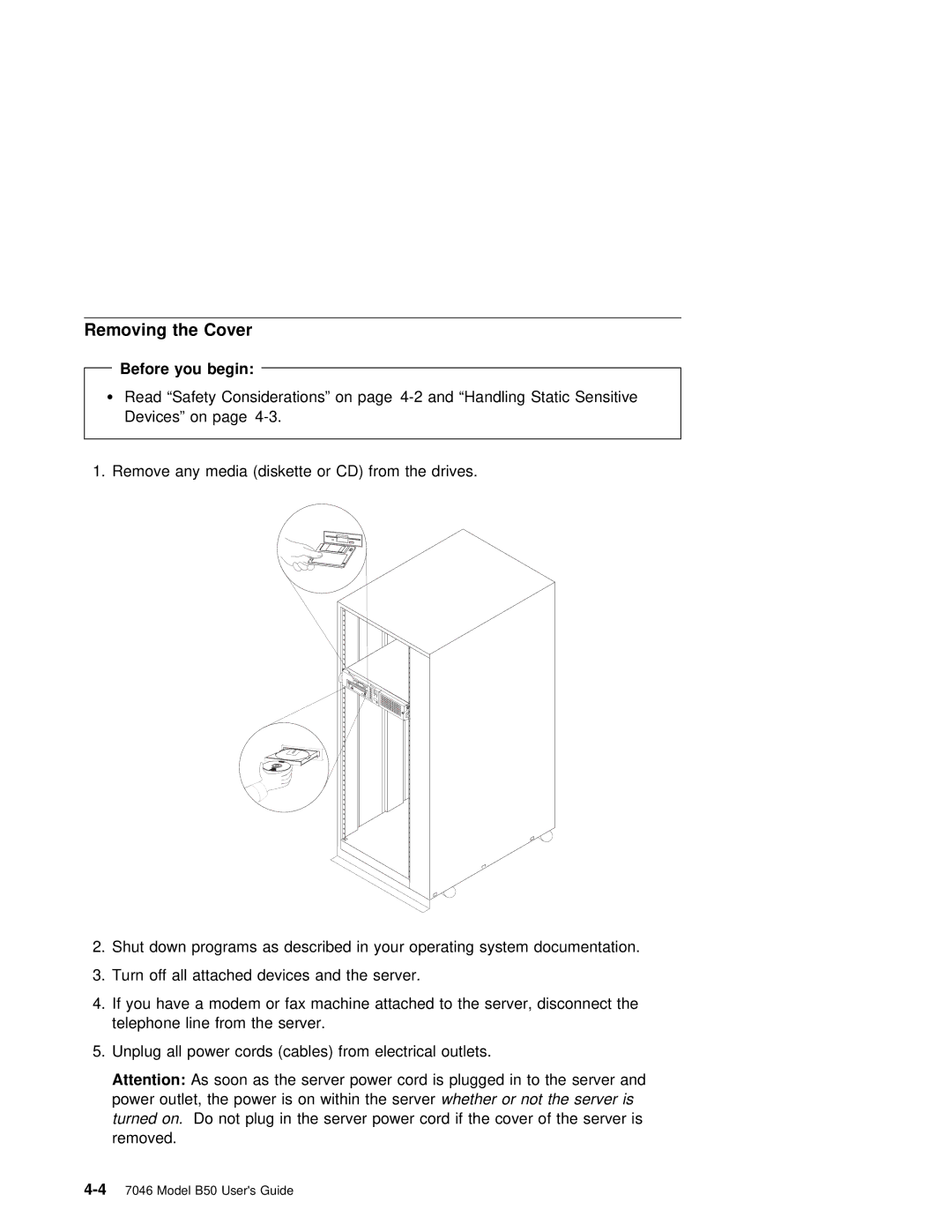 IBM B50 manual Removing the Cover, Before you begin 