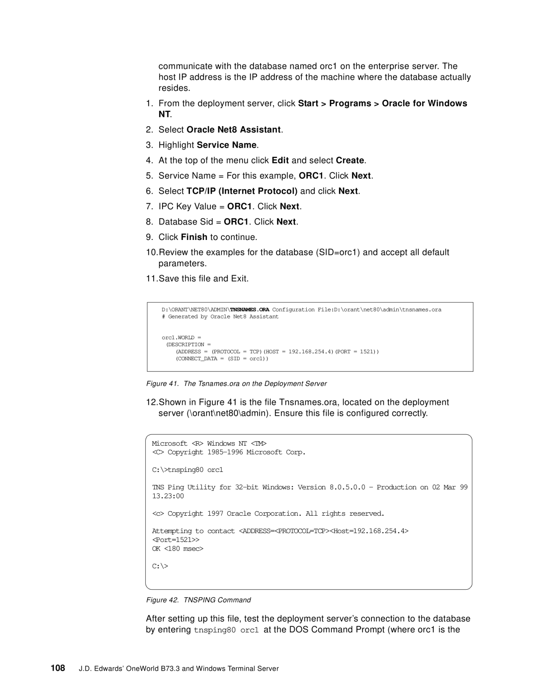 IBM B73.3 manual Select TCP/IP Internet Protocol and click Next, Tsnames.ora on the Deployment Server 