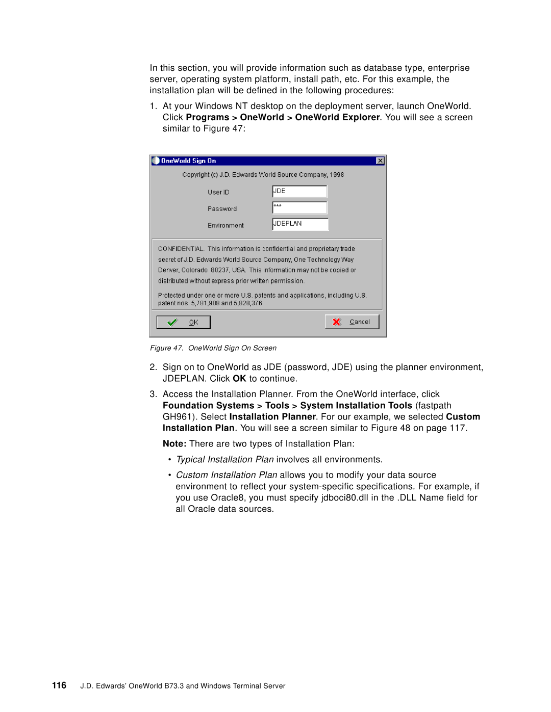 IBM B73.3 manual Typical Installation Plan involves all environments 