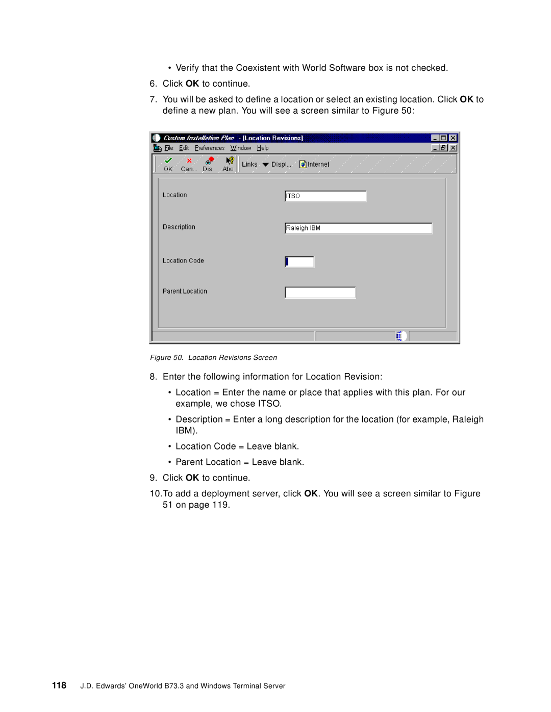 IBM B73.3 manual Location Revisions Screen 