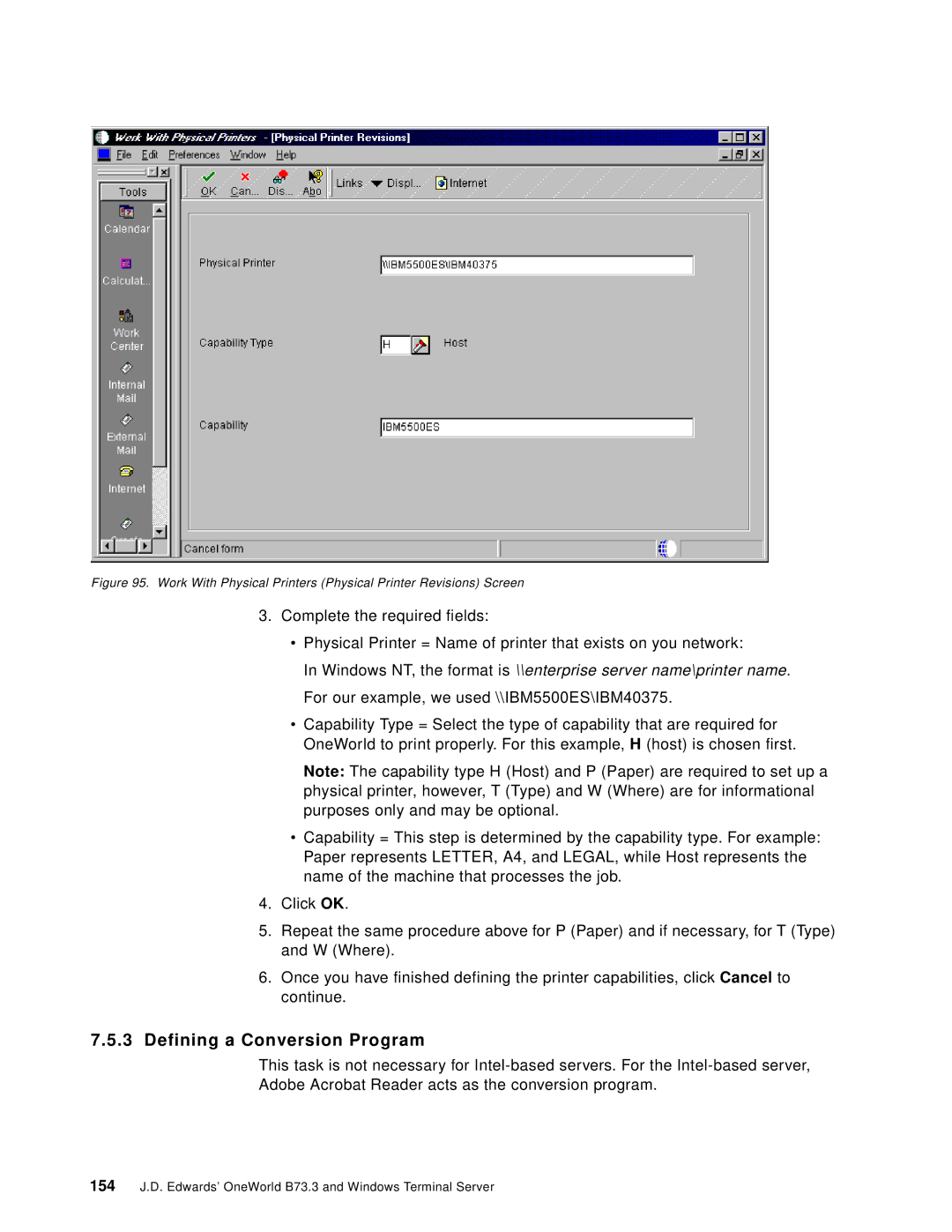 IBM B73.3 manual Defining a Conversion Program 