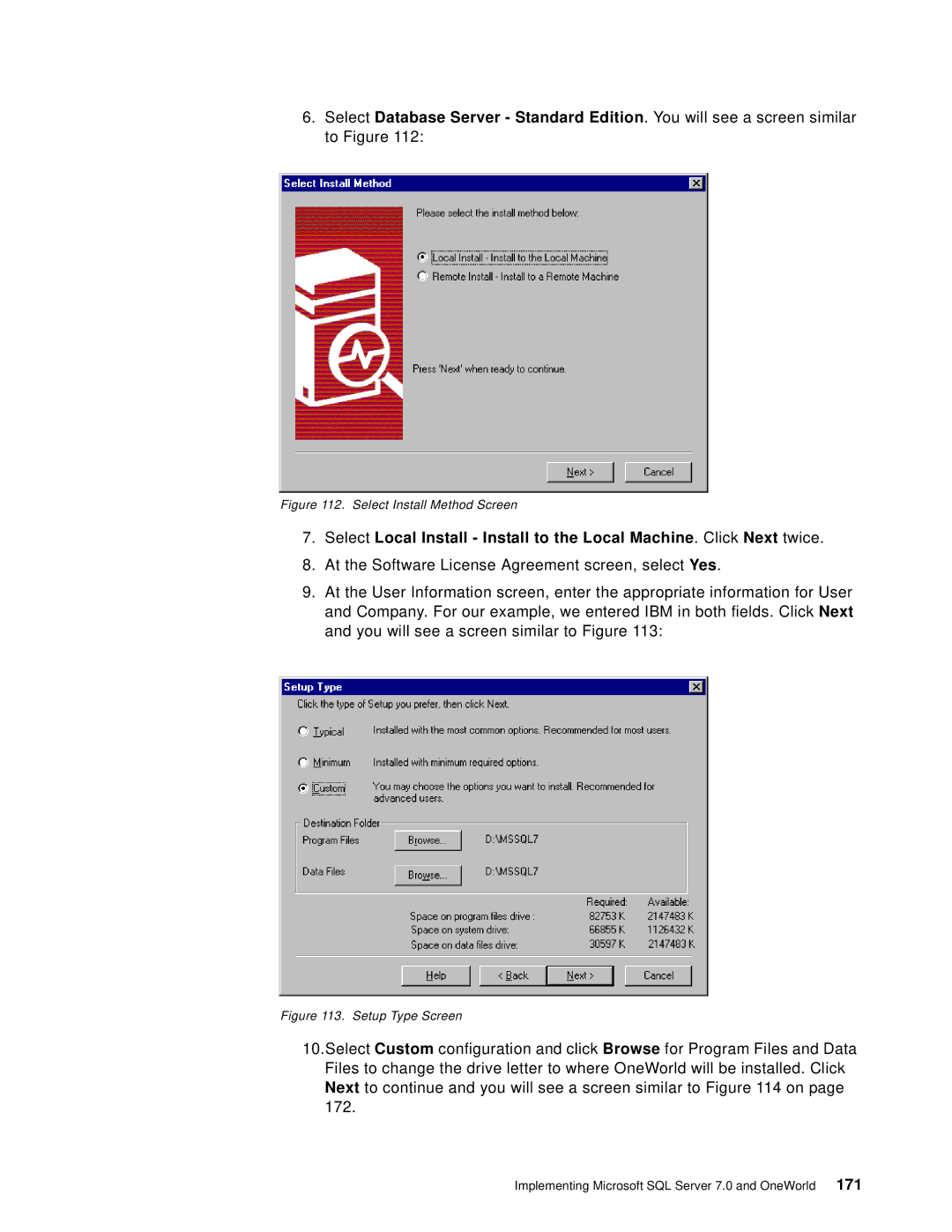 IBM B73.3 manual Select Install Method Screen 