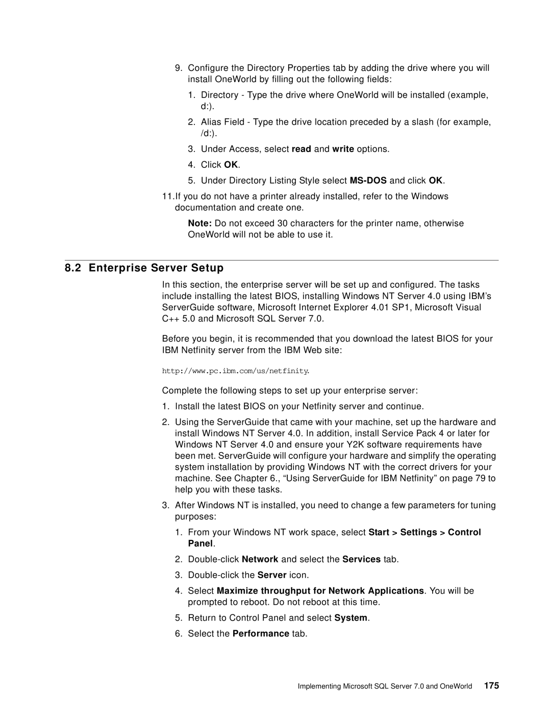 IBM B73.3 manual Enterprise Server Setup 