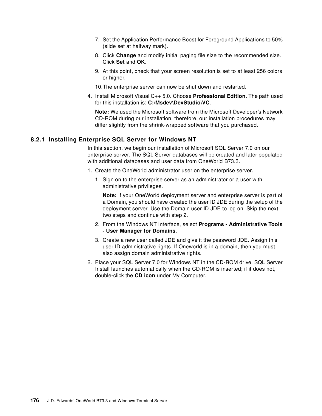 IBM B73.3 manual Installing Enterprise SQL Server for Windows NT 