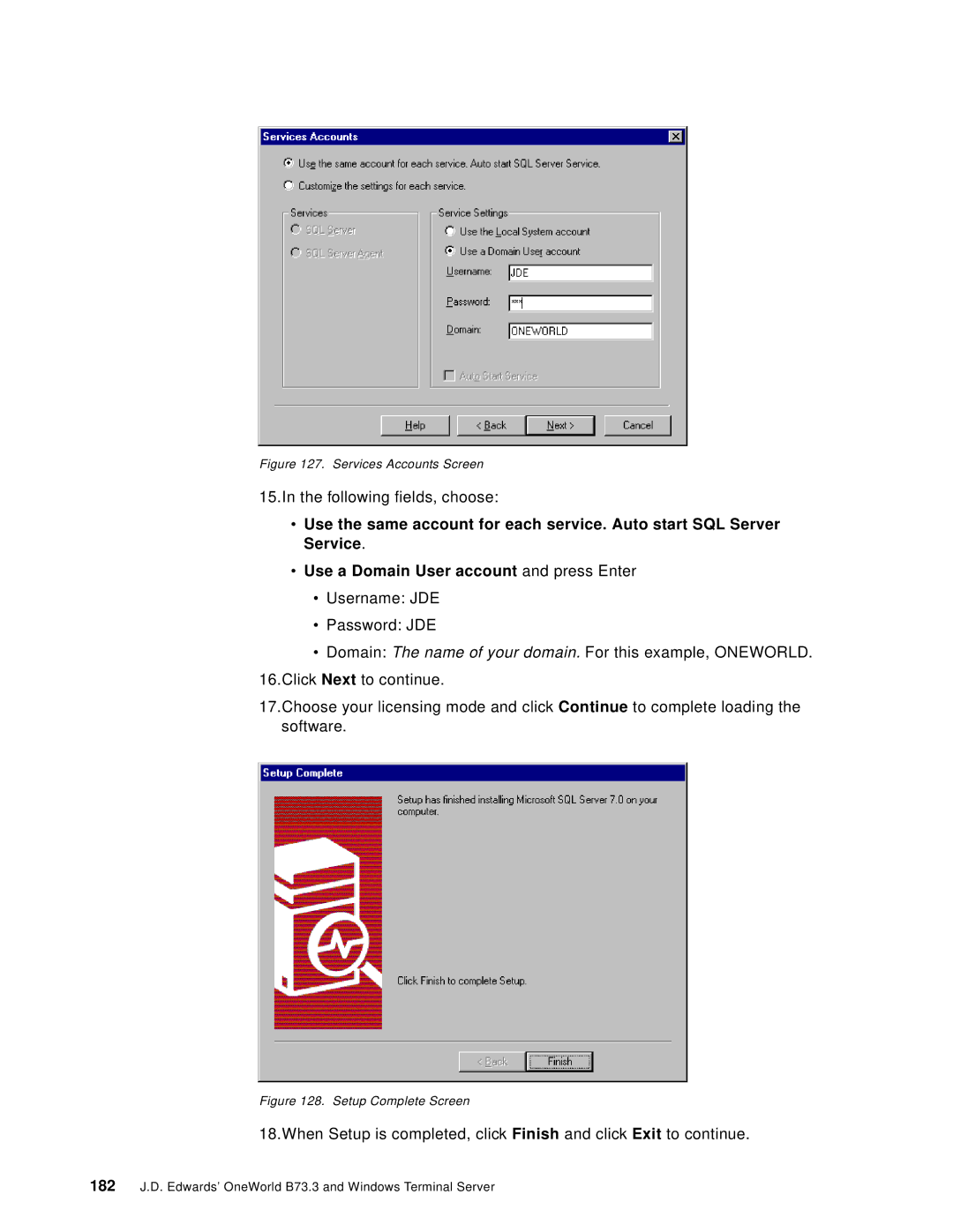 IBM B73.3 manual Following fields, choose 