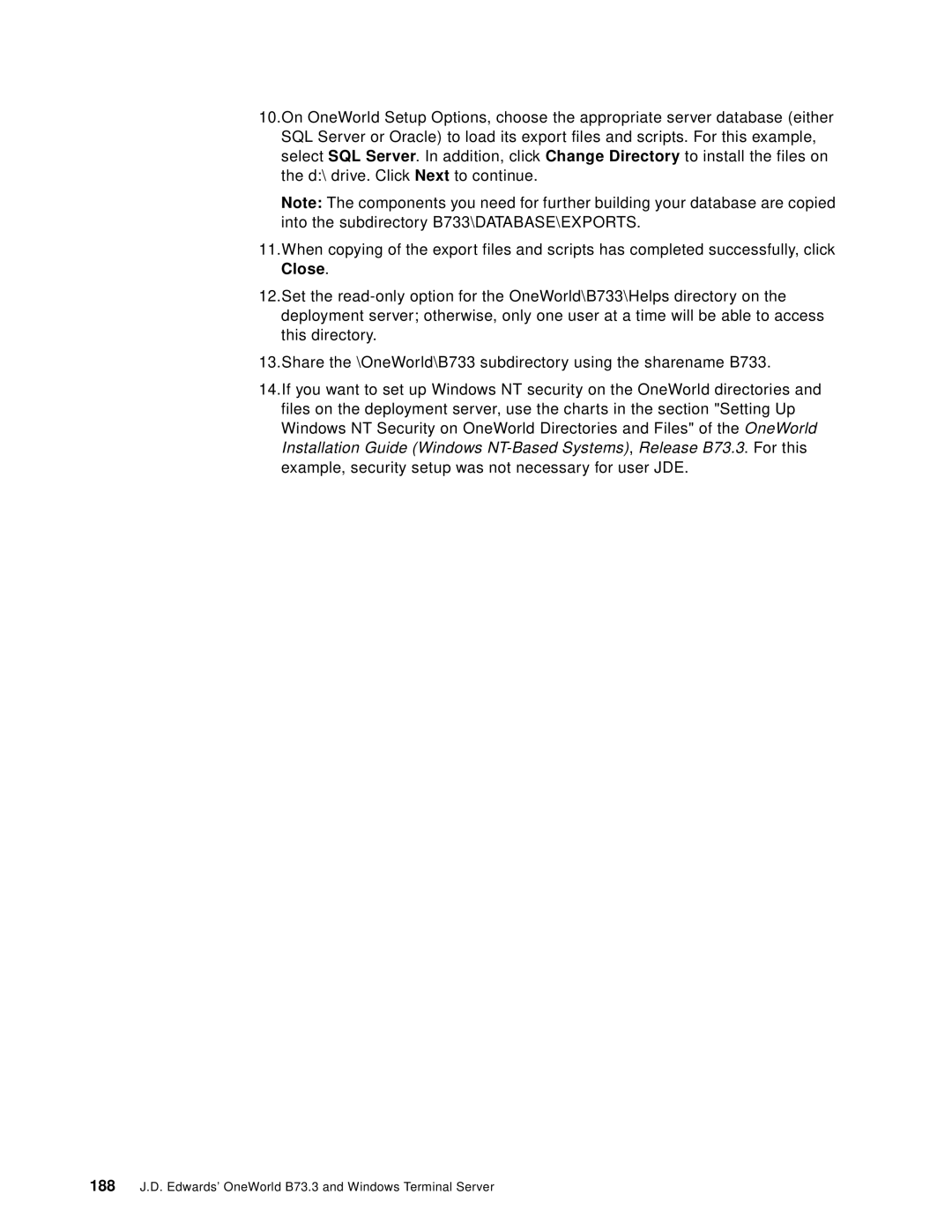 IBM manual 188 J.D. Edwards’ OneWorld B73.3 and Windows Terminal Server 