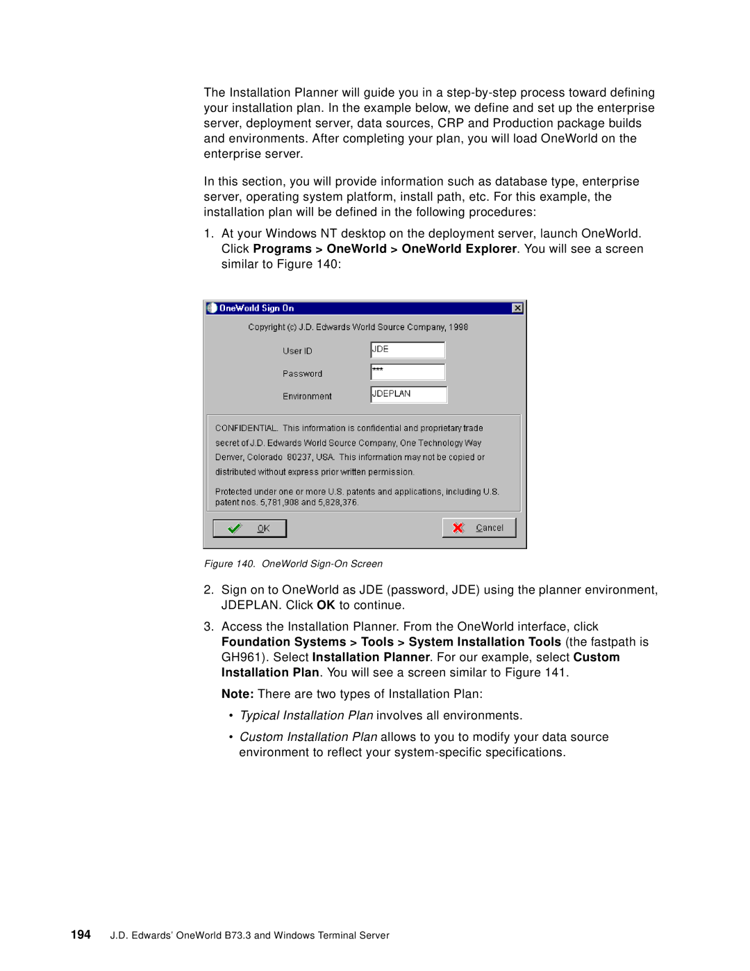 IBM B73.3 manual OneWorld Sign-On Screen 