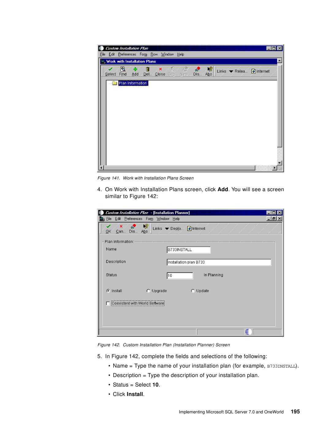 IBM B73.3 manual Work with Installation Plans Screen 