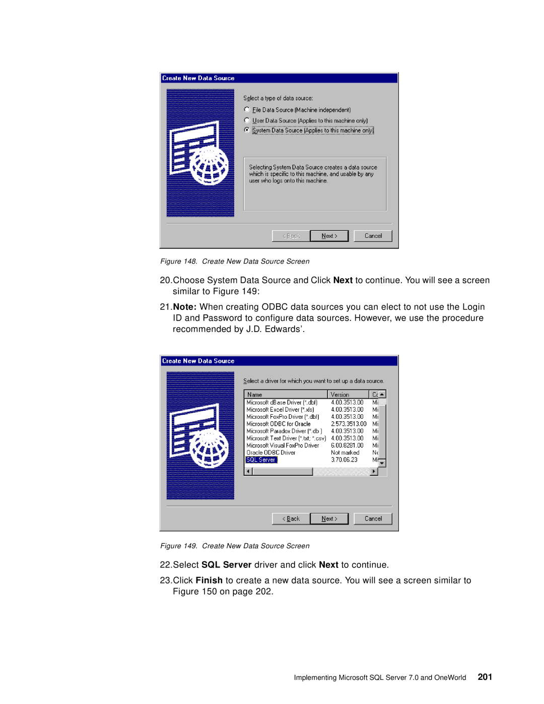 IBM B73.3 manual Create New Data Source Screen 