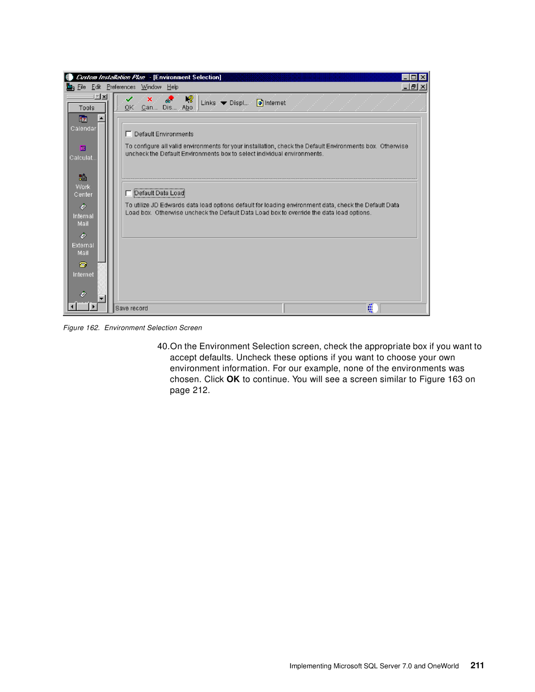 IBM B73.3 manual Environment Selection Screen 