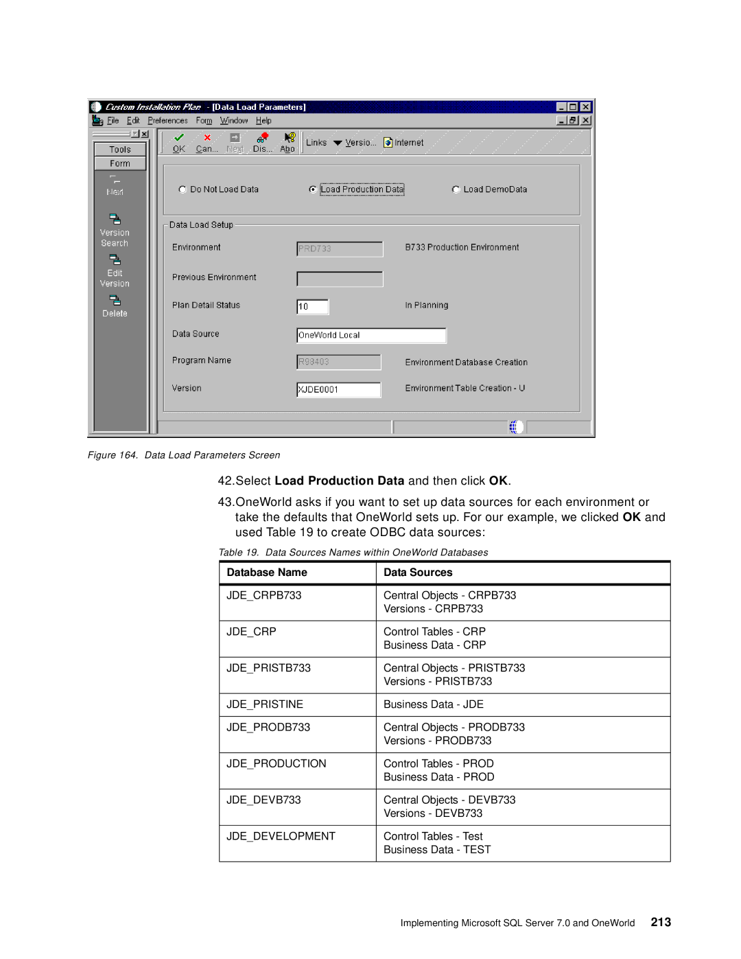 IBM B73.3 manual Database Name Data Sources 