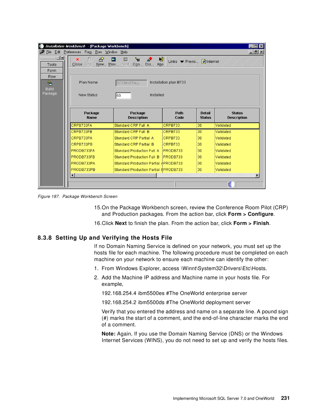 IBM B73.3 manual Setting Up and Verifying the Hosts File 