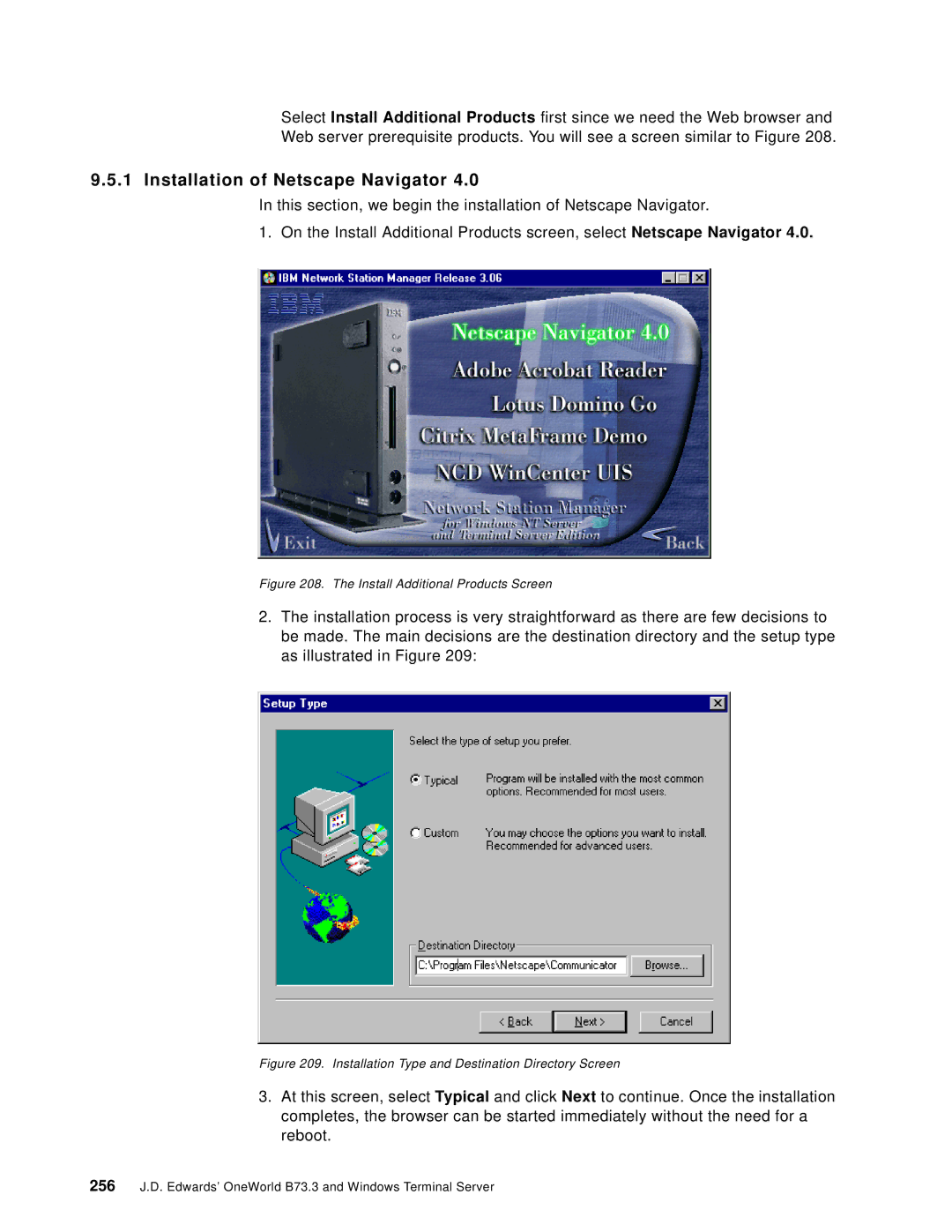 IBM B73.3 manual Installation of Netscape Navigator, Install Additional Products Screen 