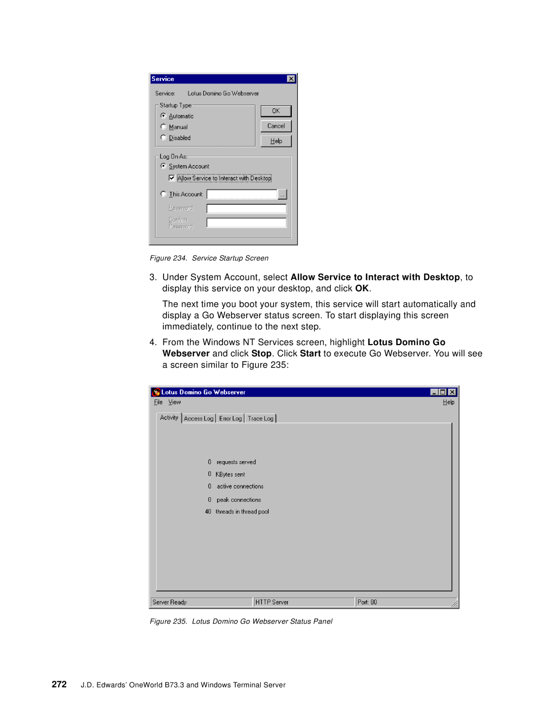 IBM B73.3 manual Service Startup Screen 