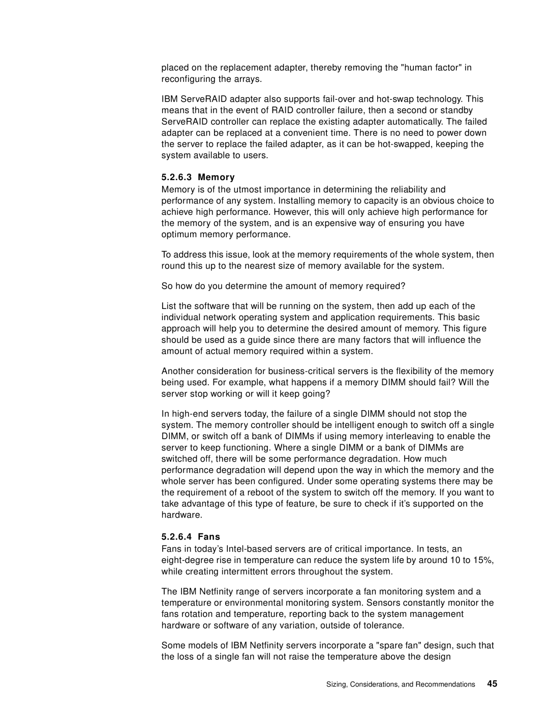 IBM B73.3 manual Memory, Fans 