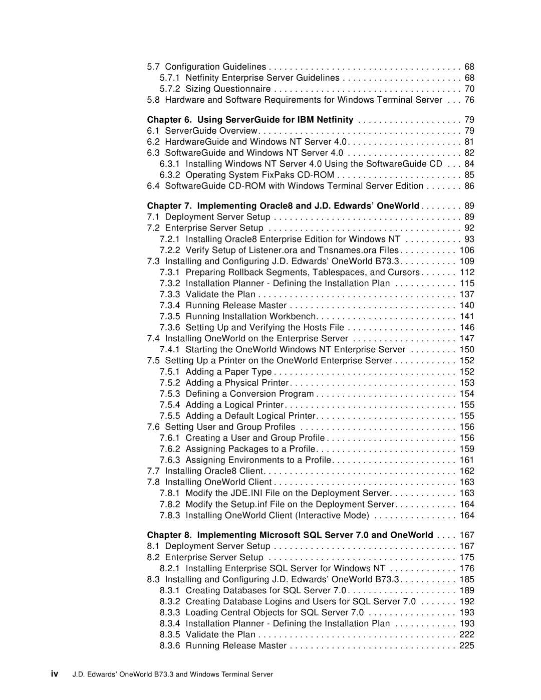 IBM manual Iv J.D. Edwards’ OneWorld B73.3 and Windows Terminal Server 