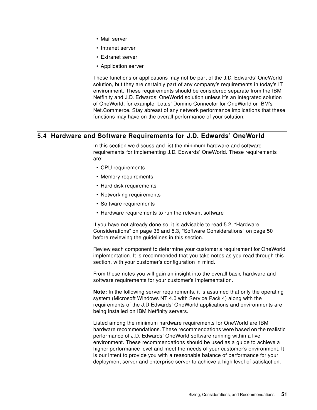 IBM B73.3 manual Sizing, Considerations, and Recommendations 