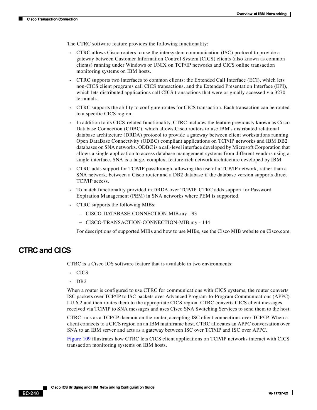 IBM BC-201 manual CTRC and CICS, BC-240 