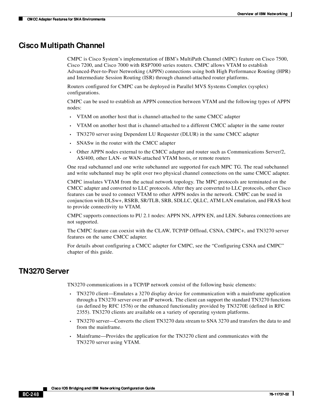 IBM BC-201 manual Cisco Multipath Channel, TN3270 Server, BC-248 