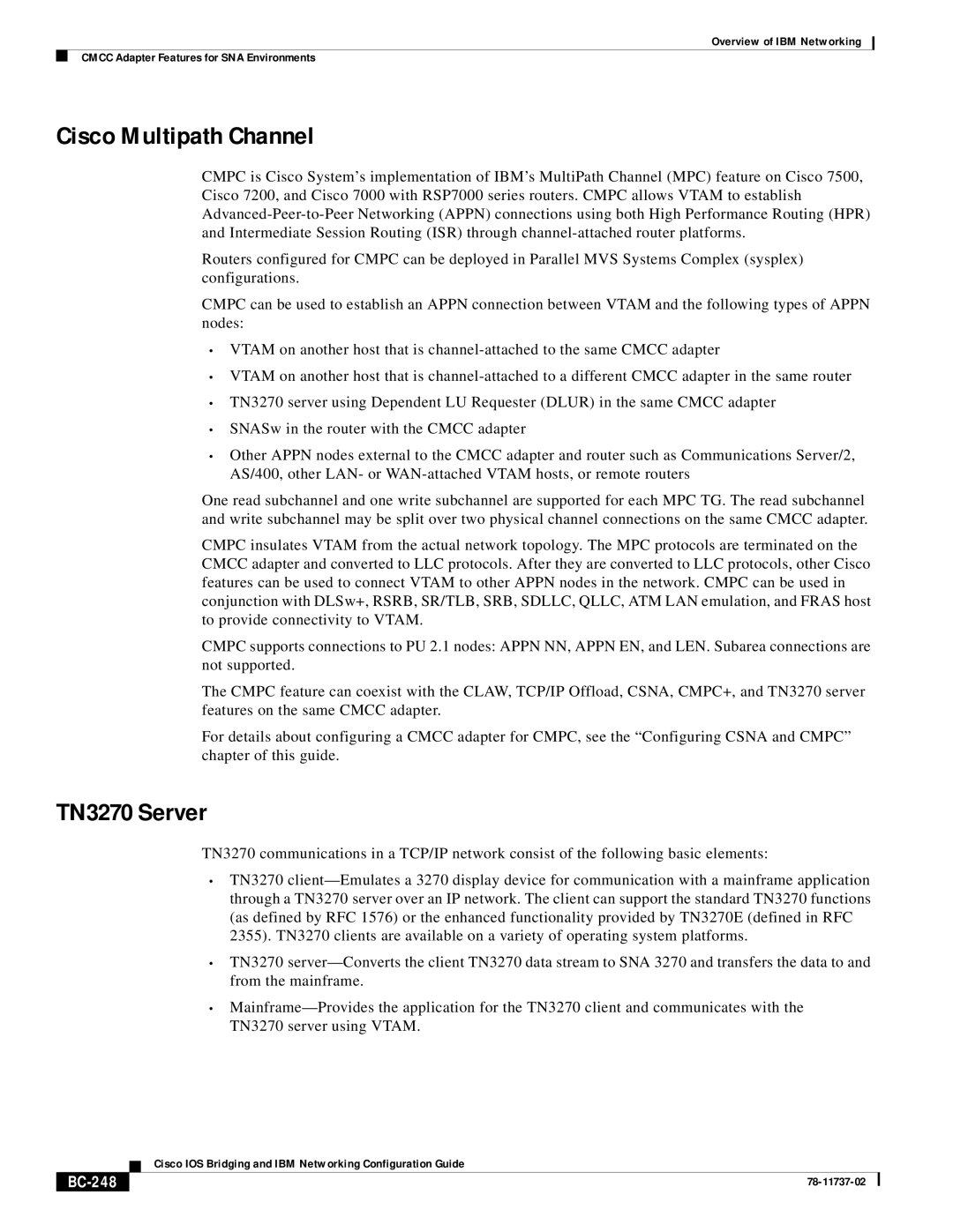 IBM BC-201 manual Cisco Multipath Channel, TN3270 Server, BC-248 