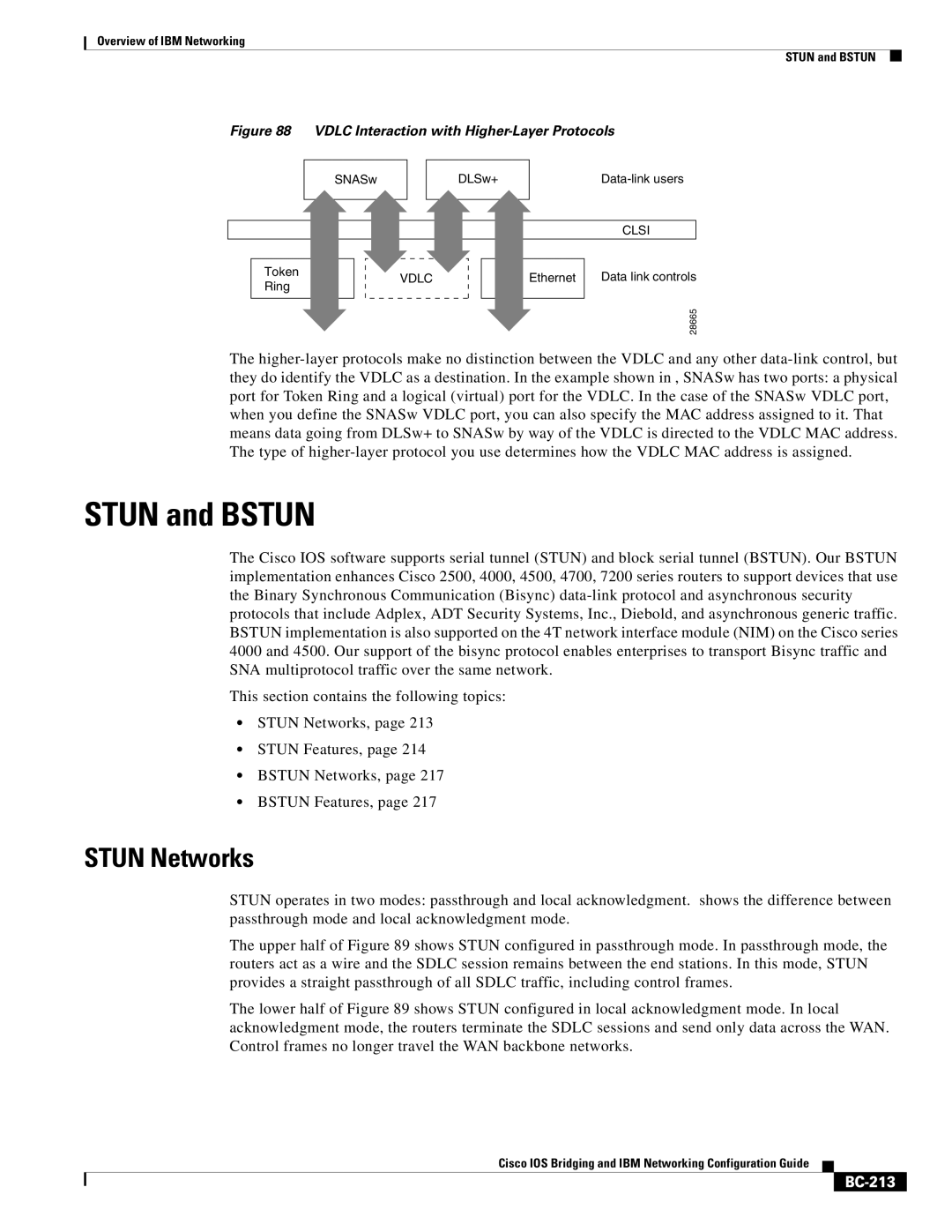 IBM BC-203 manual Stun and Bstun, Stun Networks, BC-213 