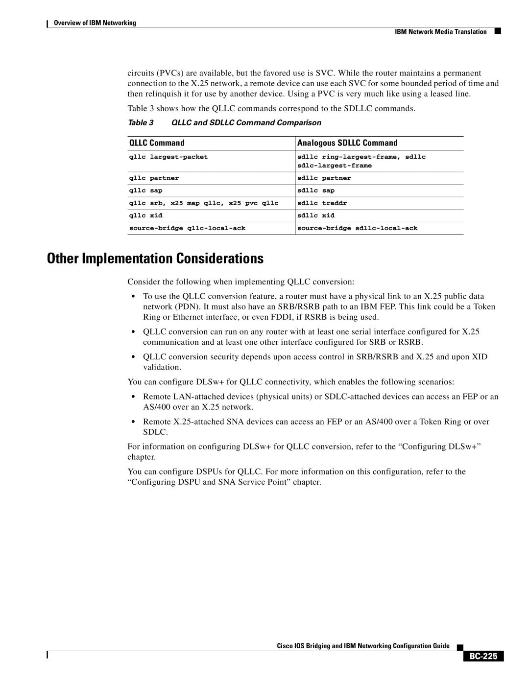 IBM BC-203 manual Other Implementation Considerations, BC-225 