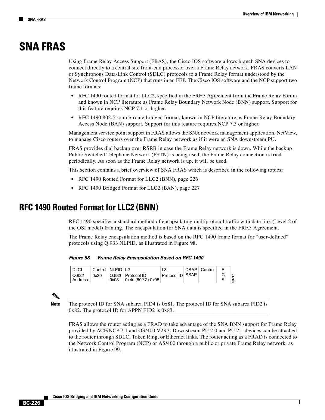 IBM BC-203 manual RFC 1490 Routed Format for LLC2 BNN, BC-226 