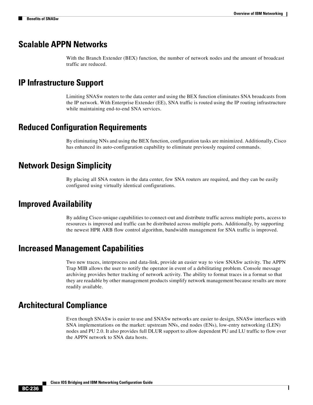 IBM BC-203 Scalable Appn Networks, IP Infrastructure Support, Reduced Configuration Requirements, Improved Availability 