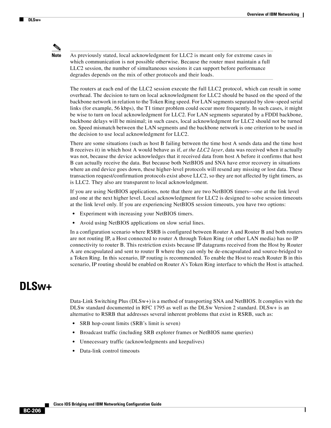 IBM BC-203 manual DLSw+, BC-206 