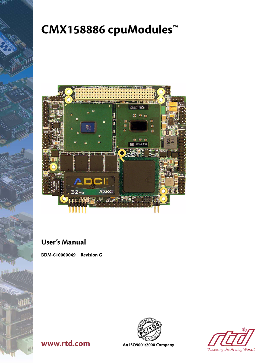 IBM user manual CMX158886 cpuModules, BDM-610000049 Revision G 