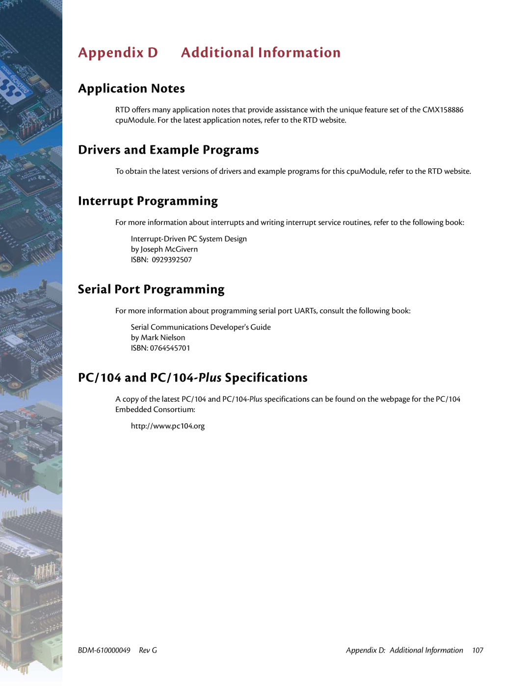 IBM BDM-610000049 Application Notes, Drivers and Example Programs, Interrupt Programming, Serial Port Programming 