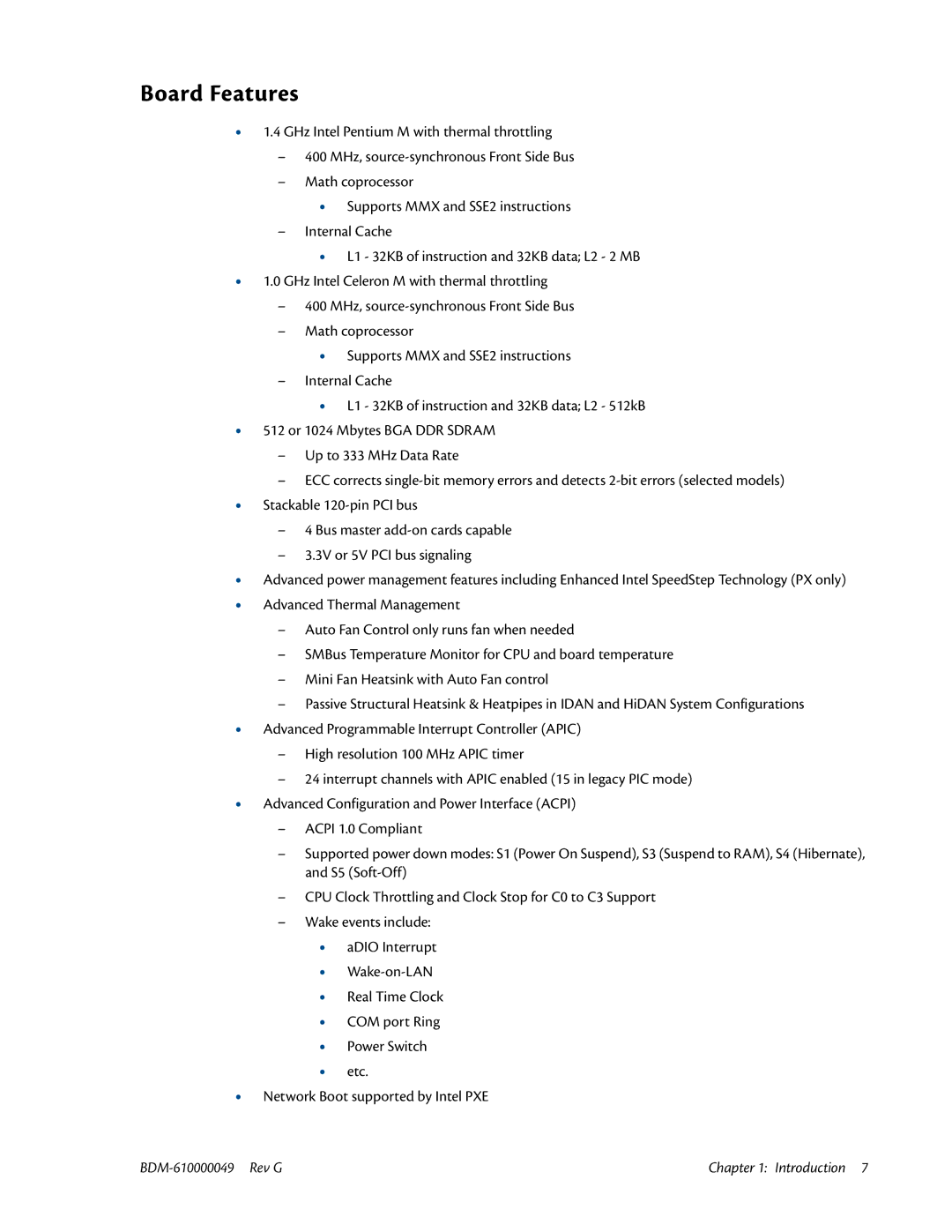 IBM BDM-610000049 user manual Board Features 