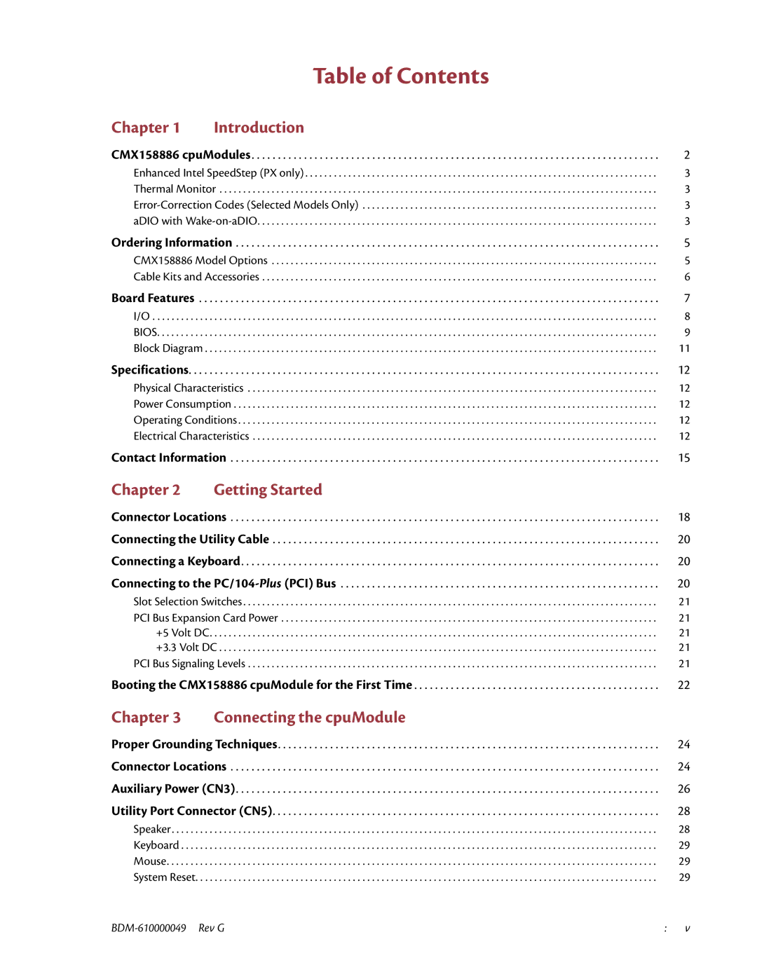 IBM BDM-610000049 user manual Table of Contents 