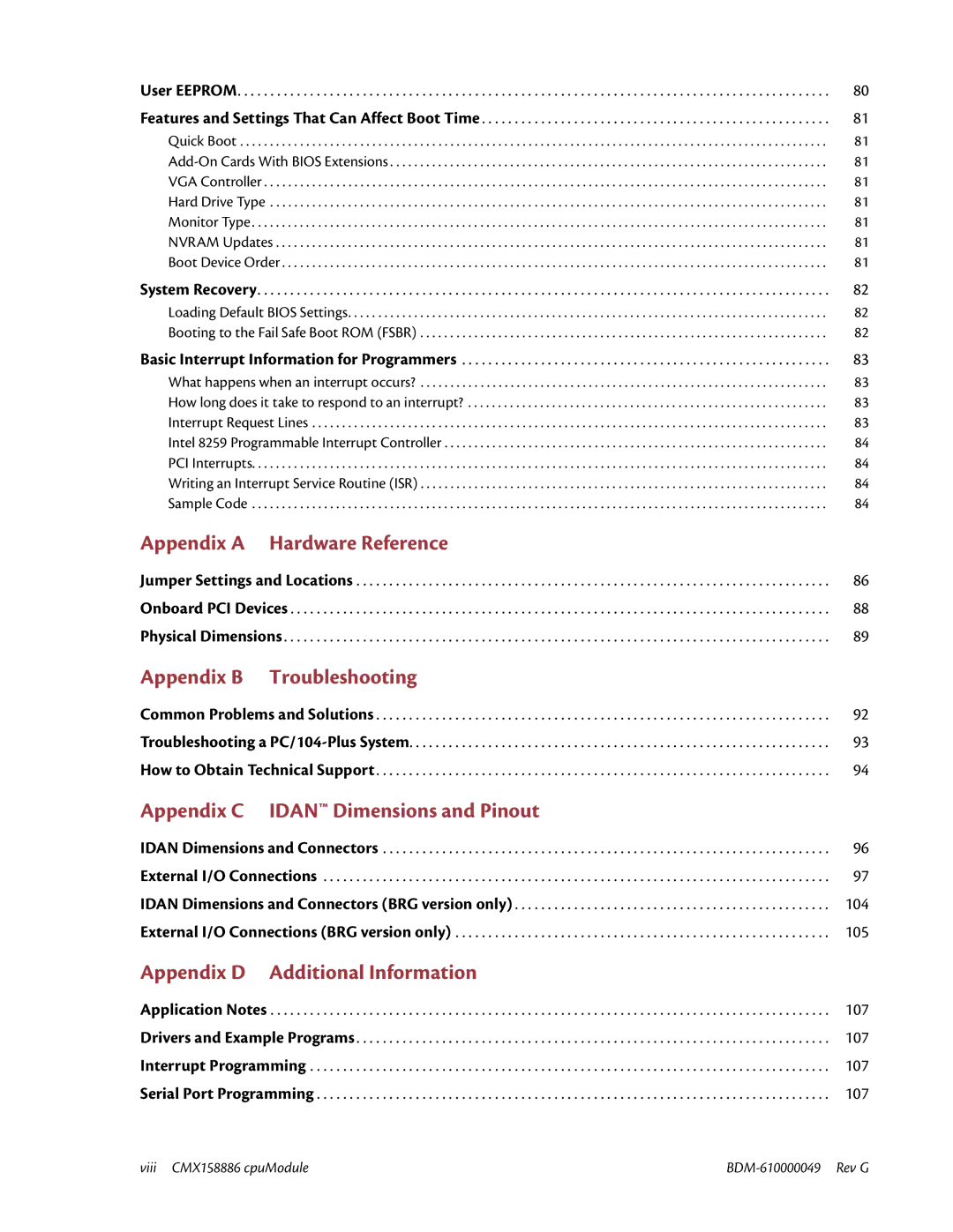 IBM BDM-610000049 user manual User Eeprom, System Recovery, Application Notes 