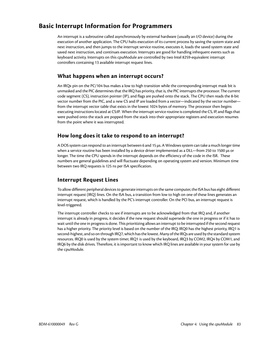 IBM BDM-610000049 user manual Basic Interrupt Information for Programmers, What happens when an interrupt occurs? 