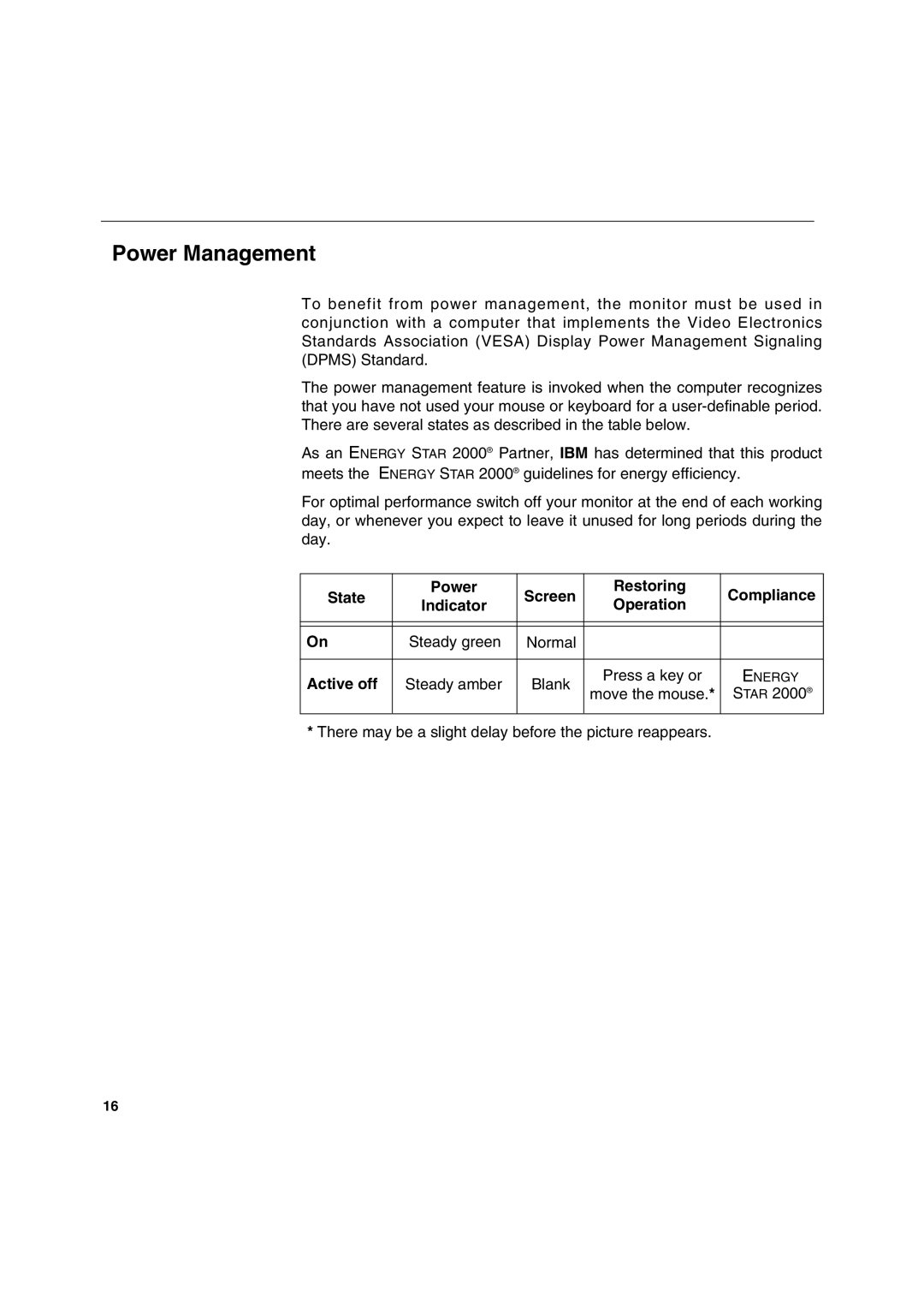 IBM C170 manual Power Management 