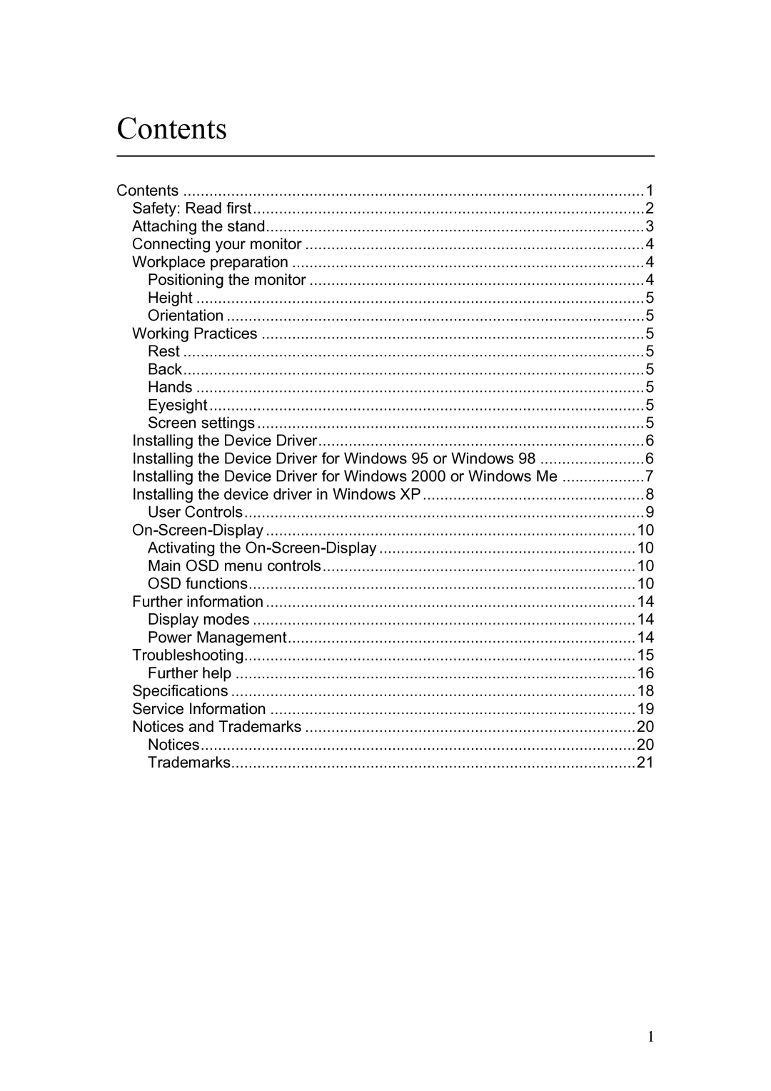 IBM C190 manual Contents 