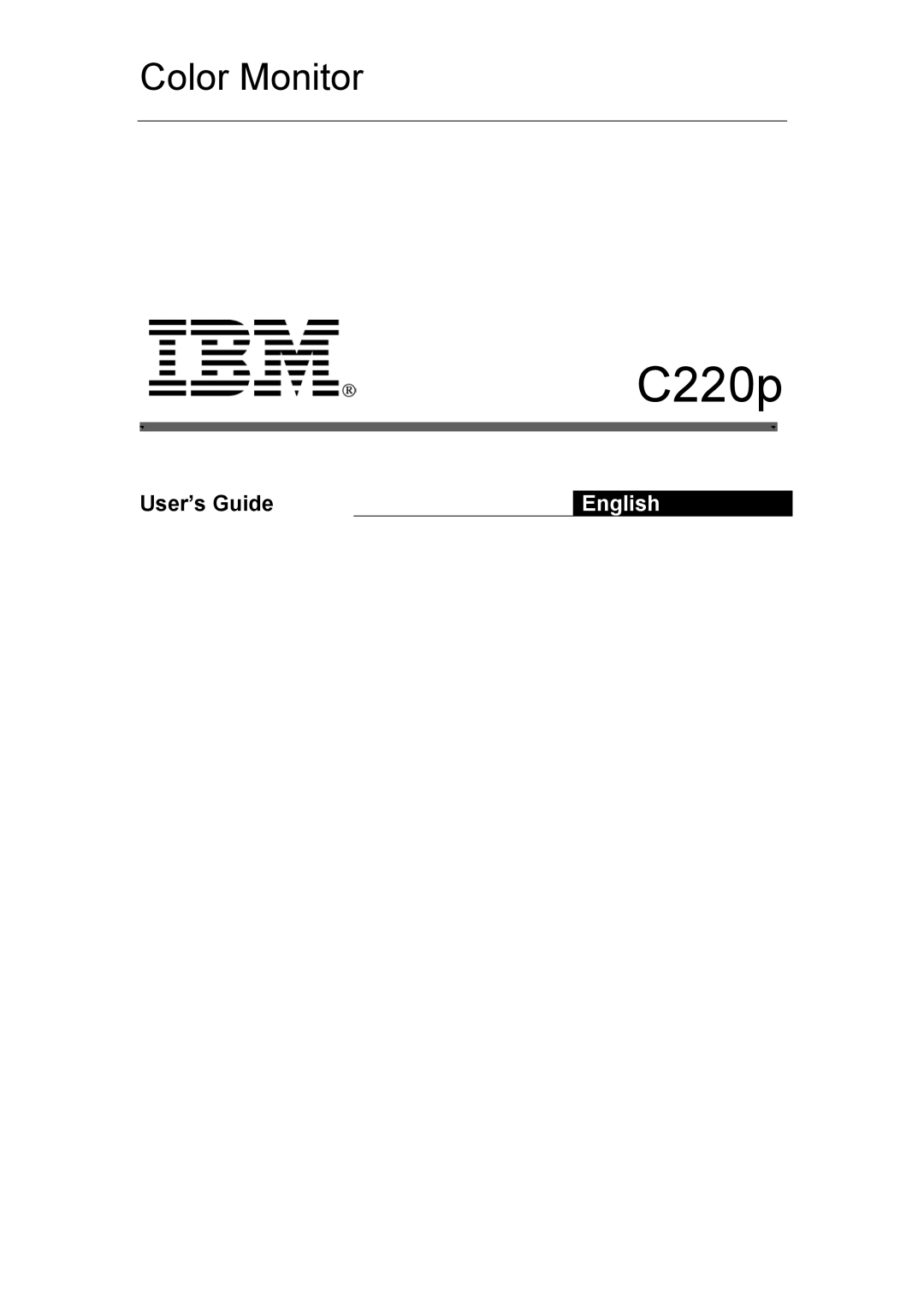 IBM C220p manual 