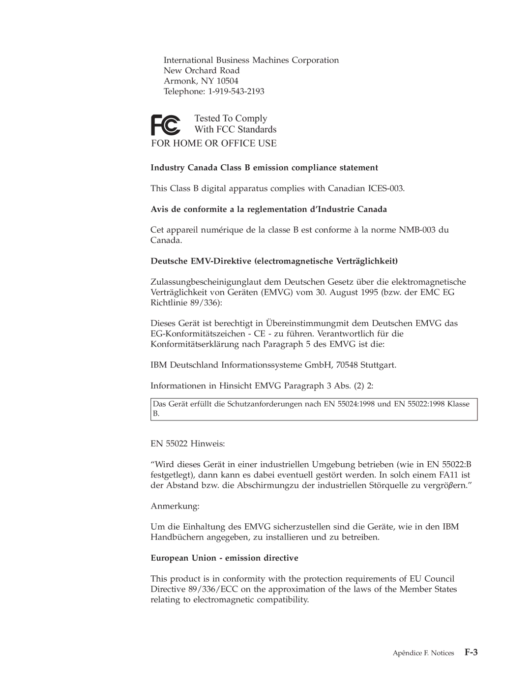 IBM C400 Industry Canada Class B emission compliance statement, Avis de conformite a la reglementation d’Industrie Canada 