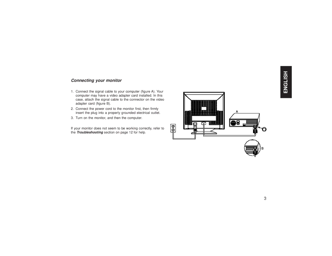 IBM C50 manual Connecting your monitor 