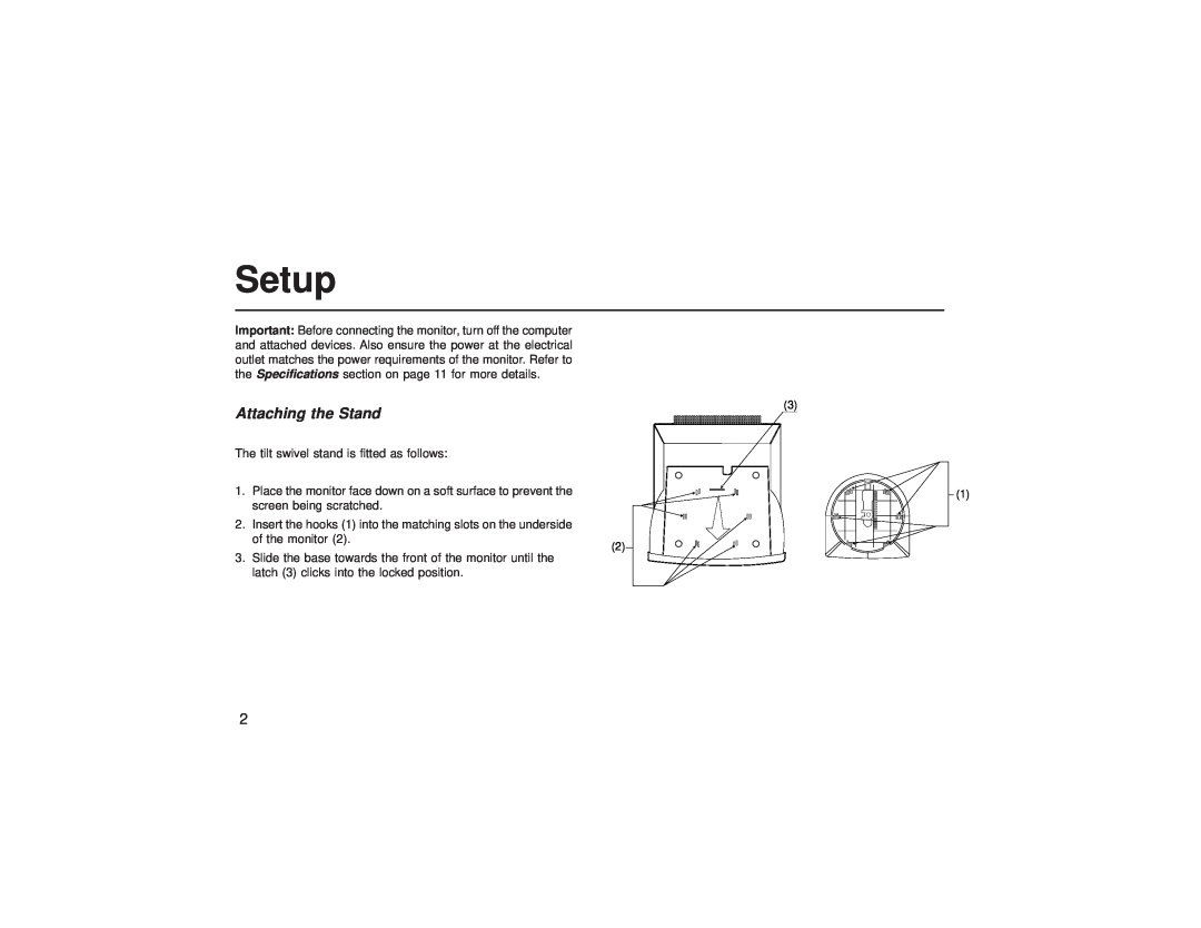 IBM C50 manual Setup, Attaching the Stand 