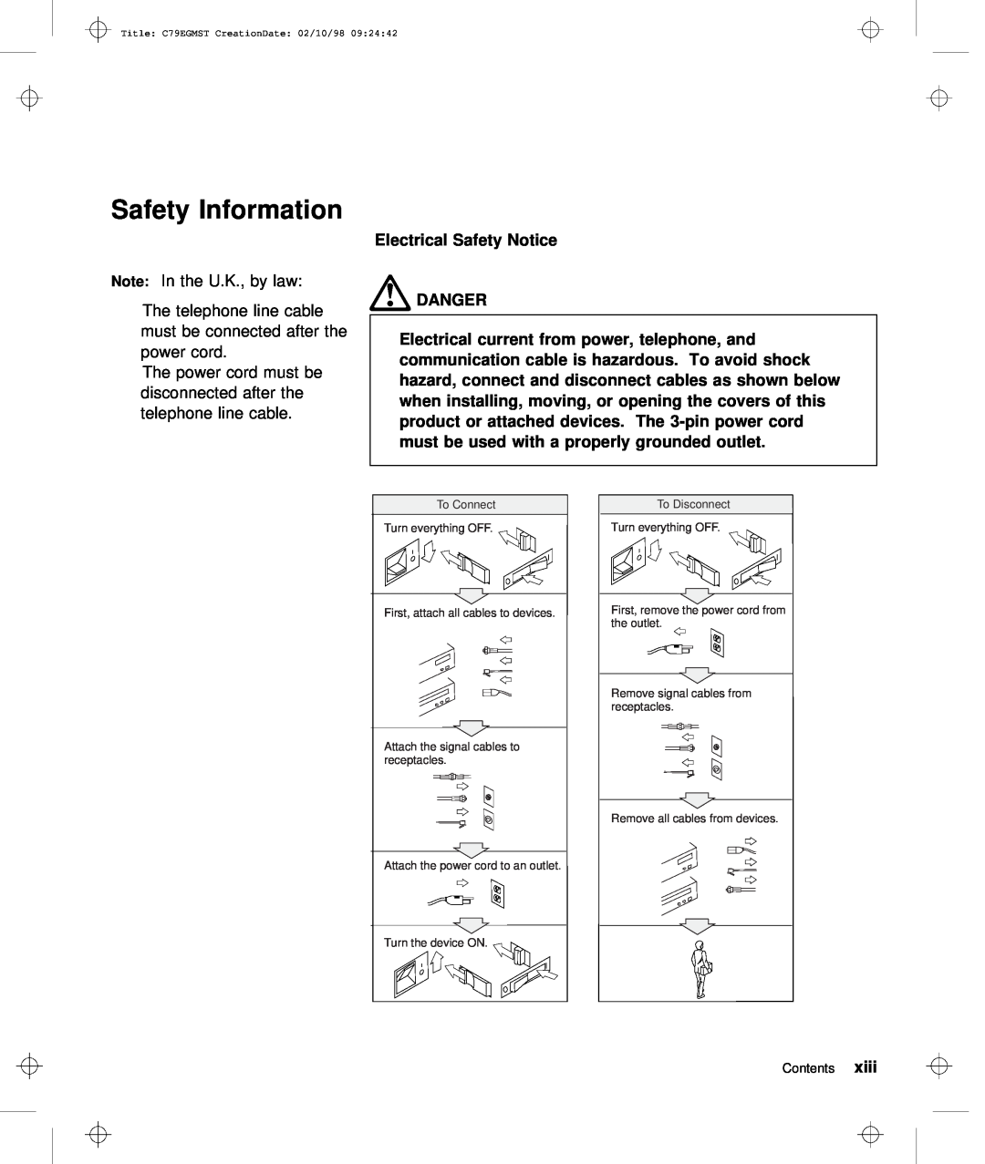 IBM C79EGMST manual Safety Information, below, of this, must, used, with 