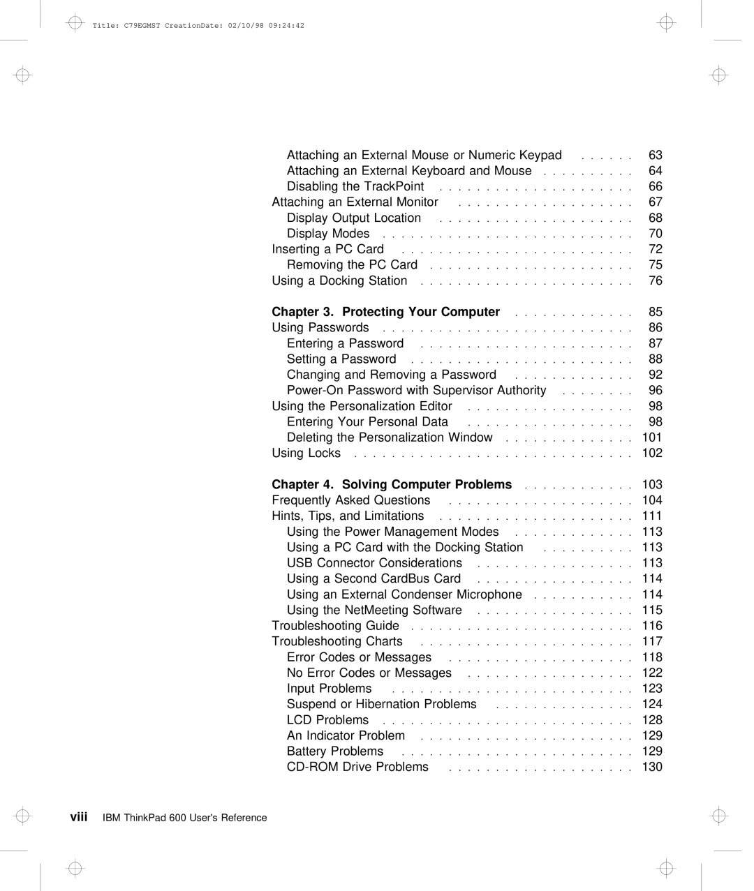 IBM C79EGMST manual Protecting 