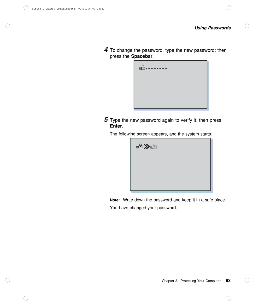 IBM C79EGMST manual Enter 