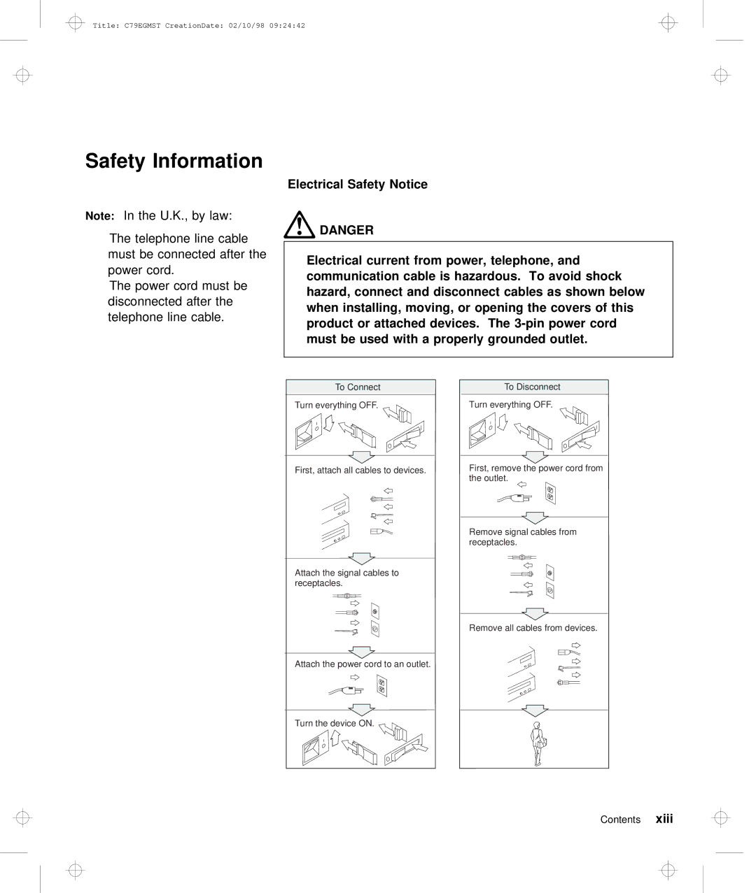 IBM C79EGMST manual Safety Information, Below, This, Must Used With 