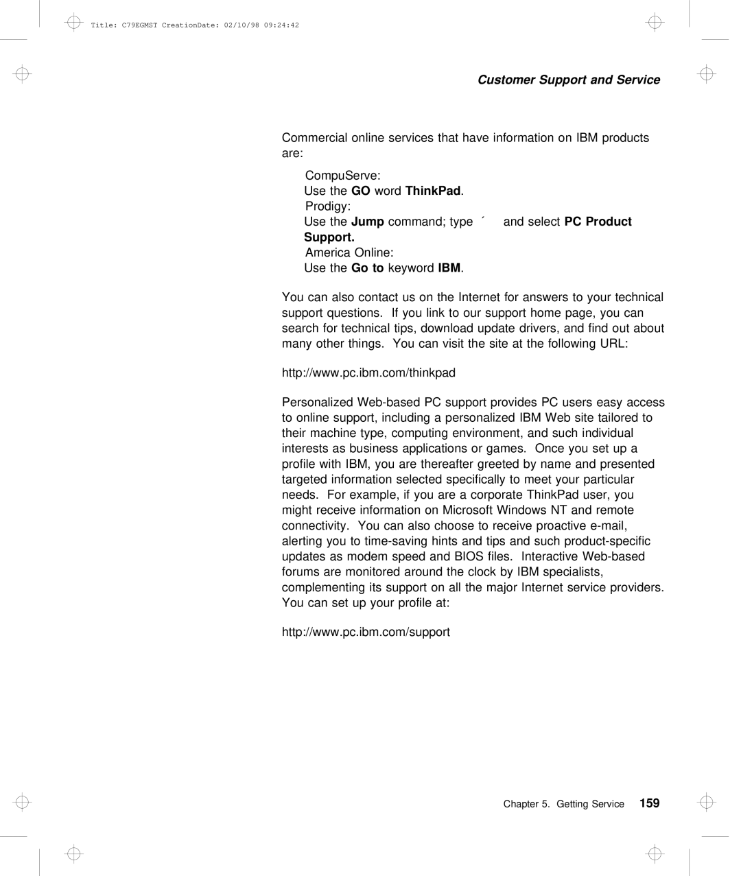 IBM C79EGMST manual SelectPC Product 