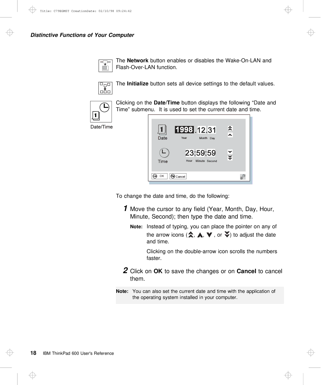 IBM C79EGMST manual Click onOK to save the changesCancel or toon cancel them, Initialize 